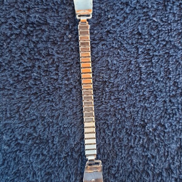 Vintage 1970s Navajo Native American C. Lee Signed Sterling Silver Watch Band - Picture 10 of 13